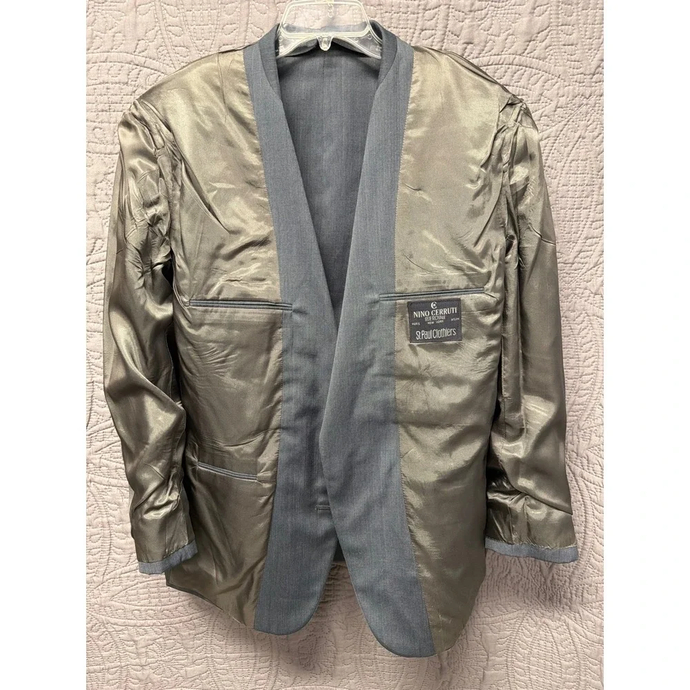 VTG‎ Nino Cerruti Rue Royale Grey Two Button Sport Coat Mens 46R Made in USA